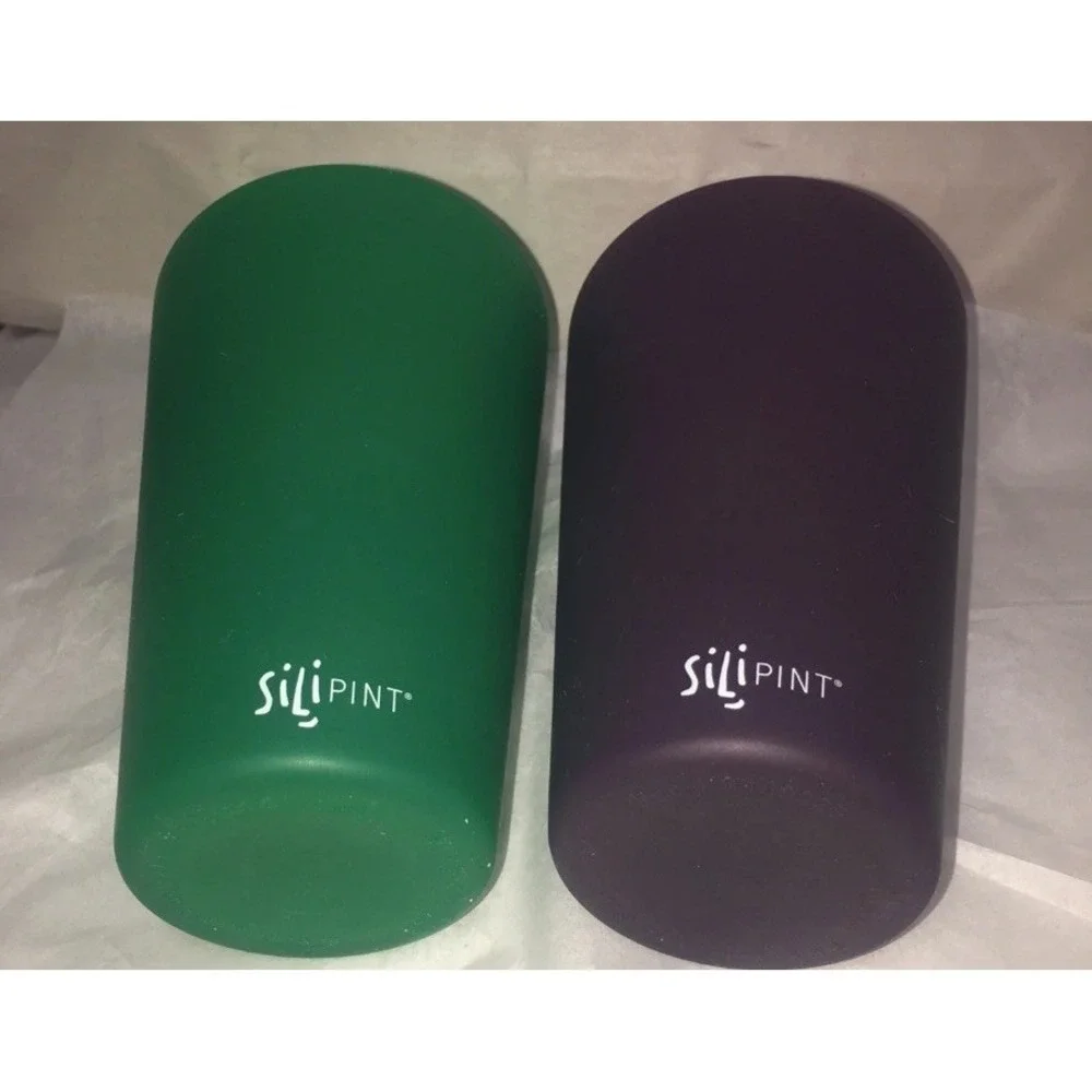 Silipint Silicone Cups Set 16oz 2 Tye dye,2 Solid Blue Green Pk  Purple,4 Cups